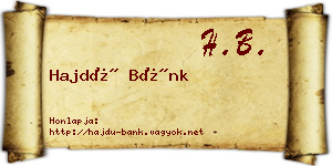 Hajdú Bánk névjegykártya