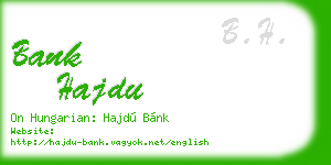 bank hajdu business card