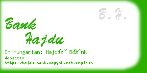 bank hajdu business card